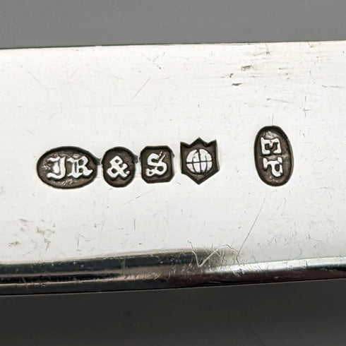 1930年代 英国ヴィンテージ シルバープレート製 デザートカトラリー6ペアセット John Round